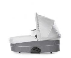 Hauck Saturn / Mars Pram Nacelle Nouveau-Né pour Poussette Saturn R et Mars, Matelas Doux Légère, Grand Canopy, Pliable – Argent Gris
