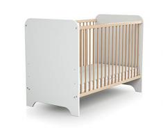 AT4 - Lit Bébé CARROUSEL Blanc et Hêtre