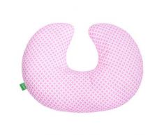 LULANDO Minky Coussin dAllaitement en Forme de Croissant pour Nourrissons 55 x 42cm, pour Les Femmes Enceintes, Taie dOreiller Échangeable, Coton 100%, Certificat Oeko-Tex® - Rose