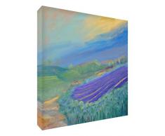 Feel Good Art VJ-LAVENDERFIELD1010-15IT Tableau sur Toile Motif Champs de Lavande 38 x 38 cm Multicolore