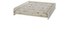 roba Plan à langer blanc avec matelas à langer avec revêtement en PU, conçu pour être positionné sur lave-linges, matelas à langer en dessin ‘Waldhochzeit’.