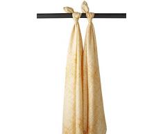 Meyco 451020 Lot de 3 chiffons de poupée en mousseline 100% coton fine Lines Jaune océan 120 x 120 cm