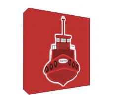 Feel Good Art Toile Boîte Galerie enveloppé avec panneau avant pour le transport Loving massif pour enfant (25 x 25 x 4 cm, petit, rouge, jouet bateau)