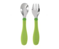 Chicco Couverts en Inox x2 Vert Pomme 18 mois +