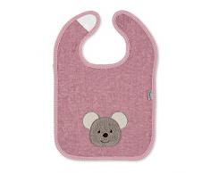 Sterntaler Bavoir en Velcro Souris Mabel, Taille : 38 x 26 x 1 cm, Rose