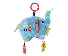Fisher-Price Mon Éléphant dActivité Peluche dÉveil Bébé Pleine de Surprises, Accrochable Partout et Hochets Inclus, dès la Naissance, FDC58