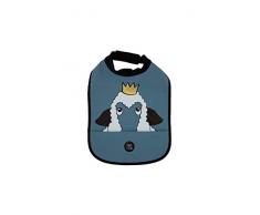 BabyLivia Bavoir Col Haut Mouton Ondulé Bleu