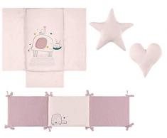 Bimbi Pirulos Couvre-lit réversible + Prot.60 x 120 + 2 coussins 201 Elefante 150 04 Matelas pour berceau Unisexe