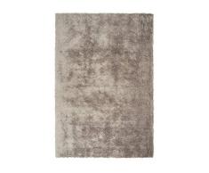 Lalee Tapis en Polyester Shaggy uni Cloud 500 Taupe 80x150cm 100% 080 x 150, Marron, 80 x 150