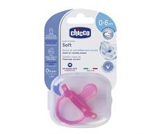Chicco Tout Silicone Sucette Physio Soft Rose 0-6 Mois