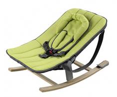 Geuther Transat Rocco, Bois Naturel, Assise Tissu Vert, Adaptable sur chaise haute Tamino