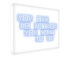 Feel Good Art Décoration murale en toile pour chambre denfant Inscription You Can Be Anyone You Want To Be A3, bleu clair, 30 x 20 cm