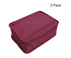 Local Makes A Comeback Lot de 2 écharpes pliables pour chaussures, sac de rangement imperméable pour chaussures Rouge