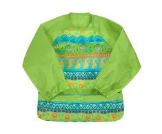 Green Sprouts Snap & Go Easy-wear manches longues Bavoir Vert Safari, 12-24 mois