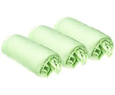 Easy Dort Pack de 3 Draps Housse en Bambou Anis 60 x 120 cm