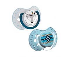 Lot de 2 sucettes orthodontiques Lovi - En silicone - Été indien - Sans BPA - 2 bouchons de Protection