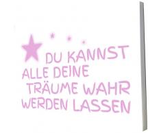 Little Helper ucnbe128–13 G Feel Good Art Tableau en toile Langue allemande Typographie moderne Vous pouvez être qui vous voulez, 30 x 20 CM, rose clair