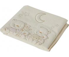 Italbaby Happy Family piqué Couverture pour lit de bébé, Ivoire