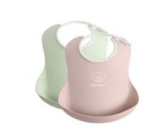 Bavoir BABYBJÖRN, lot de 2, Vert pastel/Rose pastel