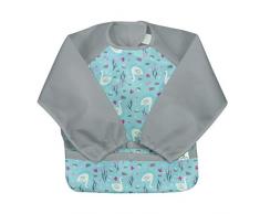 green sprouts Snap & Go Easy-wear manches longues Bavoir (2-4 ans, Aqua Swan)