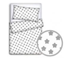 Bébé Ensemble de Literie Housse DOreiller + Housse de Couette 2PC Pour Lit Junior - Grand Gris Stars sur Blanc Arrière-plan