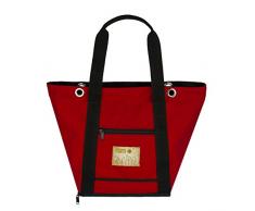 Mami – Sac nursery/à langer avec matelas et poches, grande et légère, universelle pour poussette/landau avec crochets ou bandoulière, Made in Italy, imperméable et incassable Moderne Noir et rouge