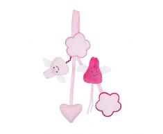 TROUSSELIER - Porte Tétine & Hochet - Idéal Cadeau de Naissance - Lavable en Machine - Colori Rose