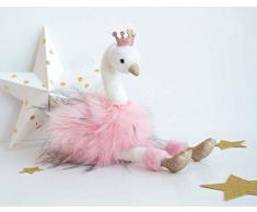 Histoire dOurs Peluche Cygne Rose Taille Petite