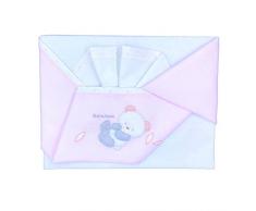 Andy & Helen 2/400d03 Drap Berceau Brodé, Rose