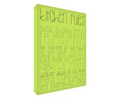 Feel Good Art Gallery Toile rigide avec inscription « règles de cuisine »