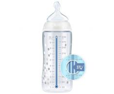 NUK First Choice+, biberon de 0-6 mois, 300 ml, tétine en silicone, contrôle de la température, anti-colique, sans BPA, [filles, garçons]