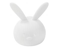 Nattou Veilleuse LED Lapin en Silicone, 7 couleurs et 4 Intensités, Sans BPA, 13,5 x 10,5 x 14 cm, Blanc