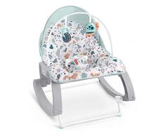 Fisher-Price Transat évolutif bébé 2-en-1 Terrazzo avec capote escamotable, vibrations apaisantes et siège à bascule jeune enfant, jusquà 18kg, GMD21