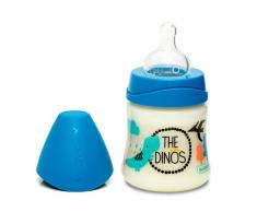 Suavinex Total Look Biberon Dino en Silicone Rond 3 Vitesses Bleu Foncé 150 ml