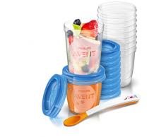 Philips Avent - SCF721/20 - Pots de conservation 180 ml et 240 ml avec Couvercles associés et Cuillère de Sevrage