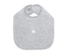 BEMINI - Bavoir - Collection Stary - En Terry - Gris chiné - 37 cm - Fermeture à pression - Double épaisseur