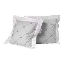 Nicolientje Couvre-lit Coussin (Argent, 40 x 40 x 40 cm)