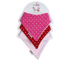Minene Lot de 3 bavoirs en forme de bandanas Rose Motif étoiles