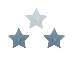 Roba Crochet mural Little Stars avec motif étoiles, Porte-manteau mural & décoratif pour chambre de bébé et denfant