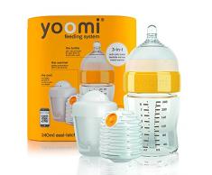 BABYS CLAN Yoomi Kit de Biberon 240 ml + Tétine Débit Lent + Warmer + Pod Transparent