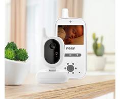 reer 80420 BabyCam Video Babyphone avec portée de 300 m, caméra grand angle de 50 degrés, écran TFT 2,4 Blanc