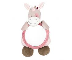 Nattou Miroir Siège Arrière avec Attaches à Scratch Licorne Jade, Nina, Jade et Lili, 40 x 26 x 12 cm, Beige/Rose