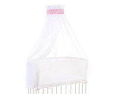 babybay Ciel de Lit en Piqué avec Ruban Convient pour Tous Modèles Framboise avec Étoiles Blanc 1 Unité