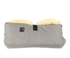 Kaiser Big Double Chauffe Mains en Peau dAgneau Gris Mélange