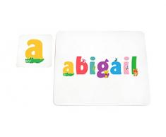 Feel Good Art brillant Set de table et dessous-de-verre pour bébés et bambins en Illustrations et personnalisé avec nom de Girl (lhv-abigail)