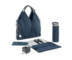 LÄSSIG Sac à Langer pour Bébé Durable, Accessoires de Rechange Compris/Sac à Col avec étiquette Verte, Mélange bleu