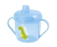 Lulabi Dinosaures Tasse dapprentissage en Polypropylène, Bleu Ciel, 20 cl