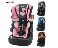 Nania Siège Auto Beline Groupe 1/2/3 avec Protection Latérale Fabriqué en France Flamingo 9-36 kg