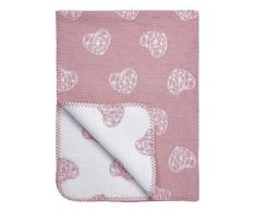 Meyco 1531023 GEOMETRIC HEART Couverture pour bébé Rose 75 x 100 cm