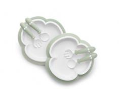 BABYBJÖRN Assiette, Cuillère et Fourchette pour Bébé, 2 ensembles, Vert Pastel